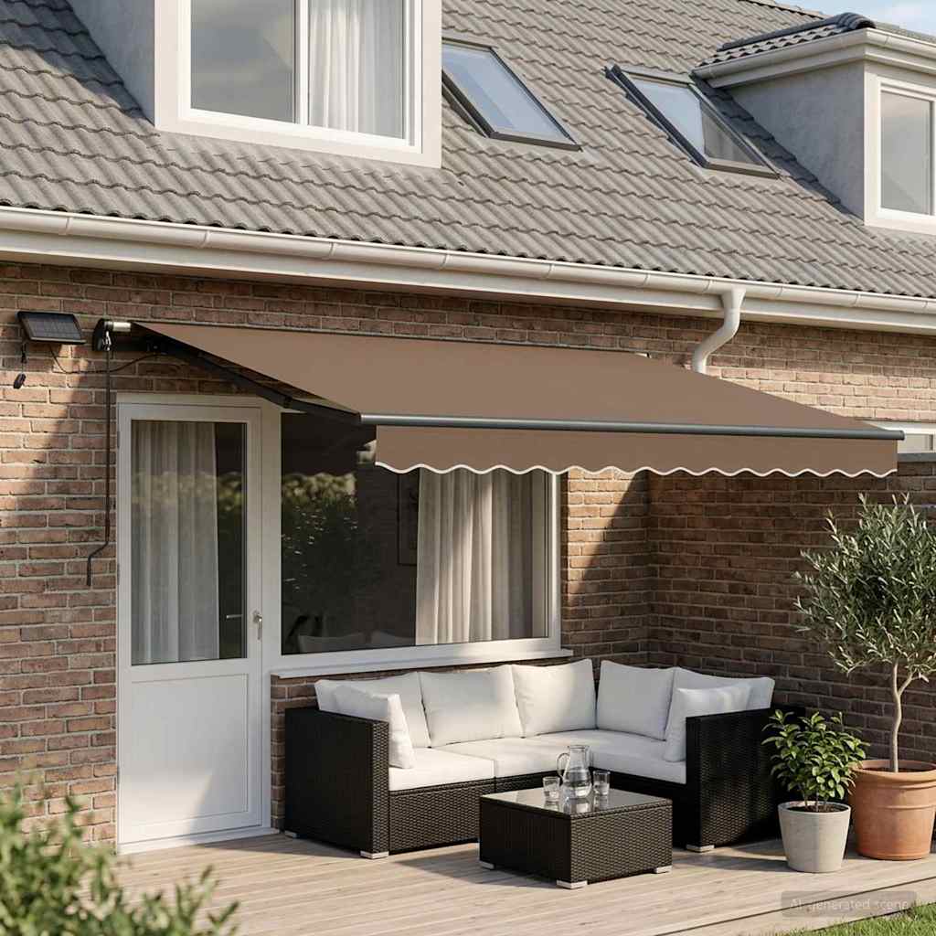 Tenda retrattile Tortora 450 × 350 cm Tessuto e Alluminio | homemem39