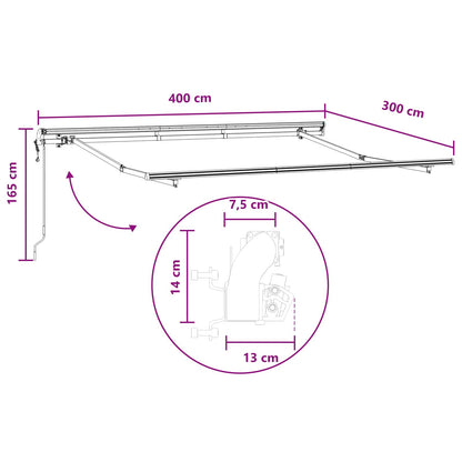 Tenda retrattile Sabbia 400 × 300 cm Tessuto e Alluminio | homemem39