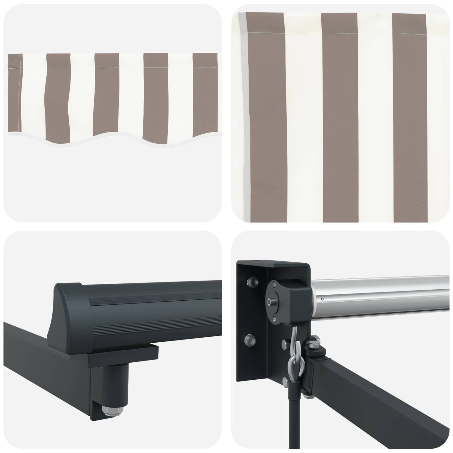 Tenda retrattile Grigio chiaro e bianco 4 × 3 m | homemem39
