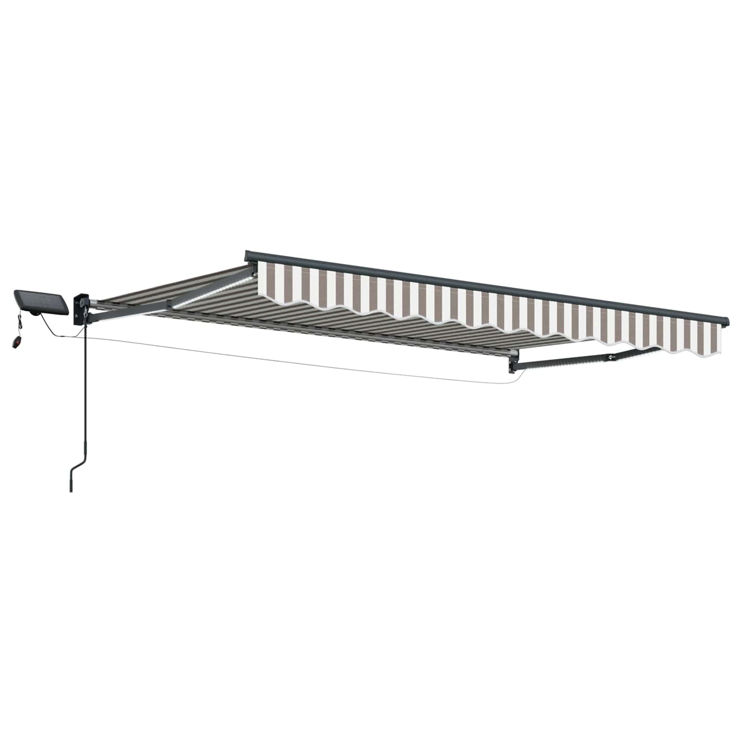 Tenda retrattile manuale con LED Grigio chiaro e bianco | homemem39