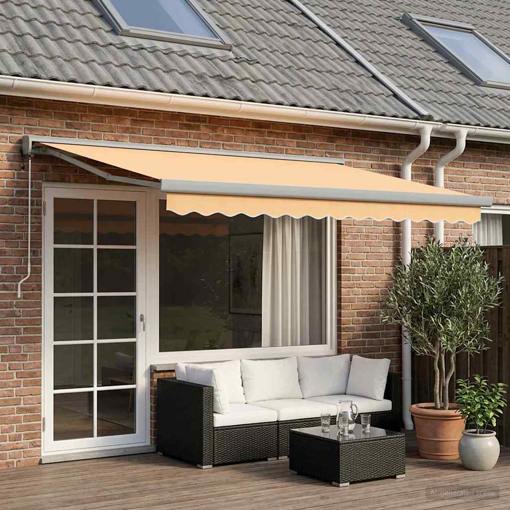 Tenda retrattile Sabbia 450 × 300 cm Tessuto e Metallo | homemem39