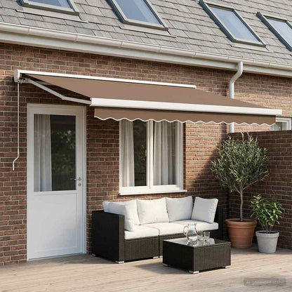 Tenda retrattile Tortora 500 × 300 cm Tessuto e Metallo