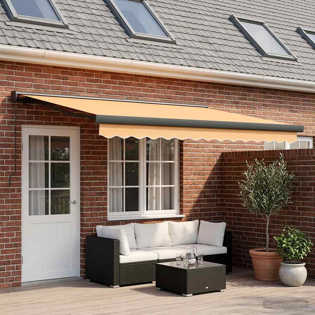 Tenda retrattile Sabbia 400 × 300 cm Tela e Alluminio | homemem39