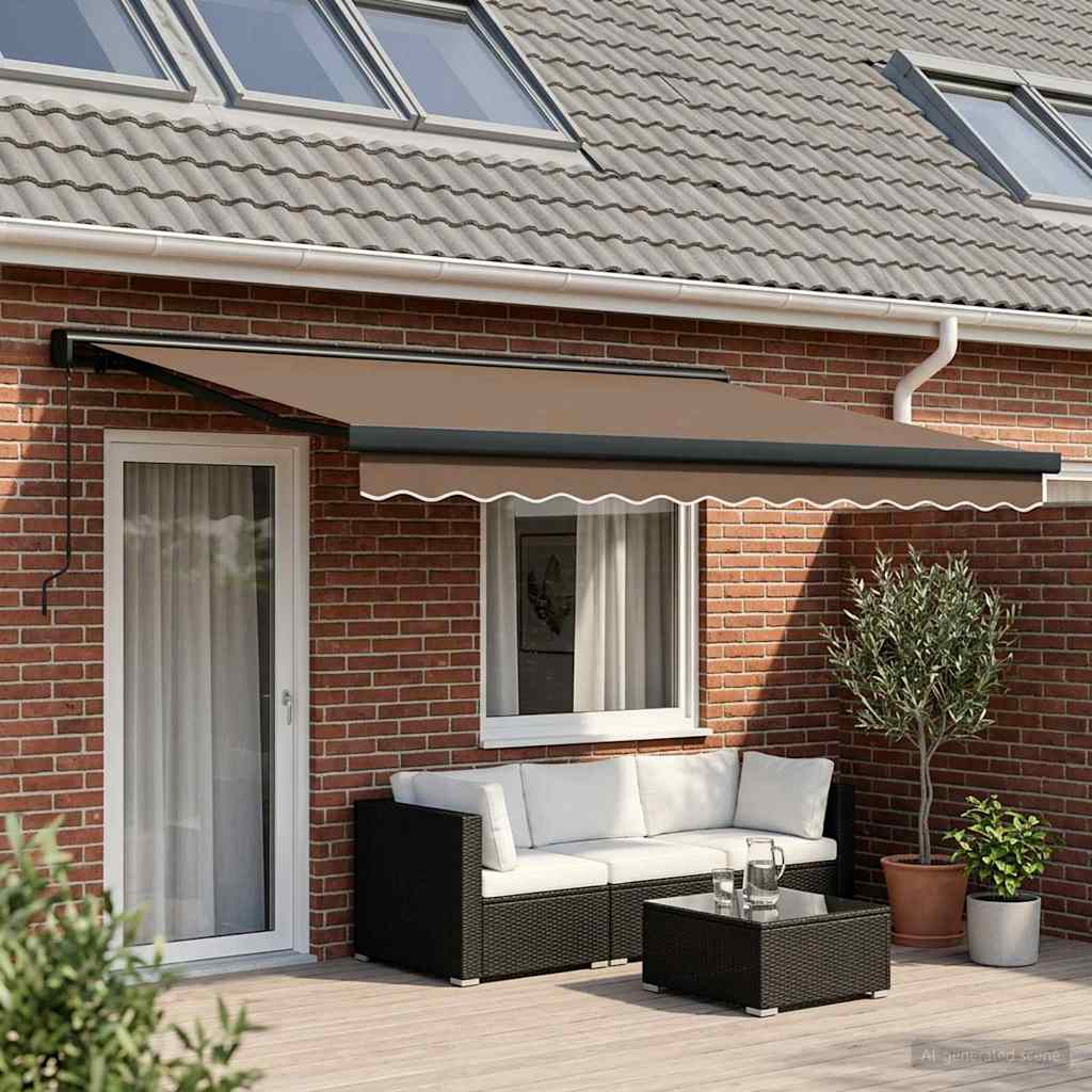 Tenda retrattile Tortora 450 × 300 cm Tela e Alluminio | homemem39