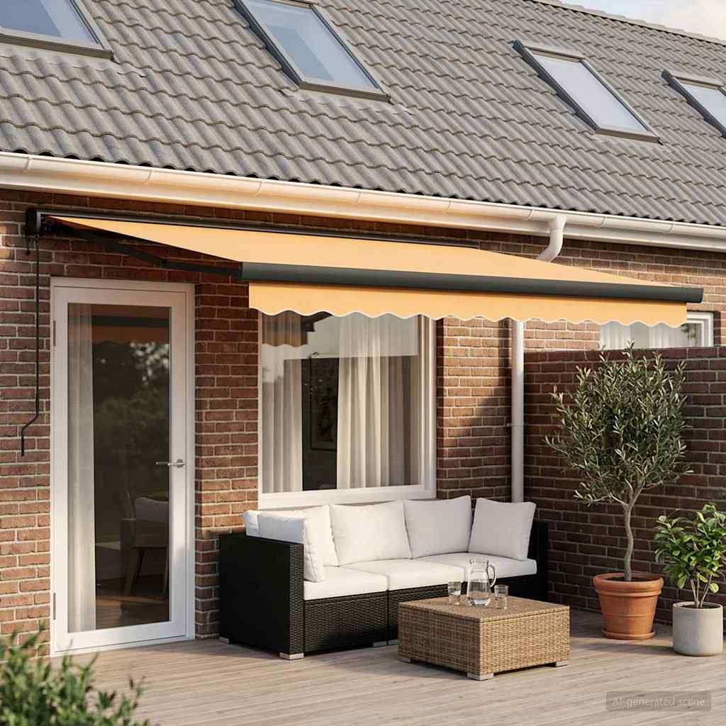 Tenda retrattile Sabbia 400 × 300 cm Tessuto e Metallo | homemem39