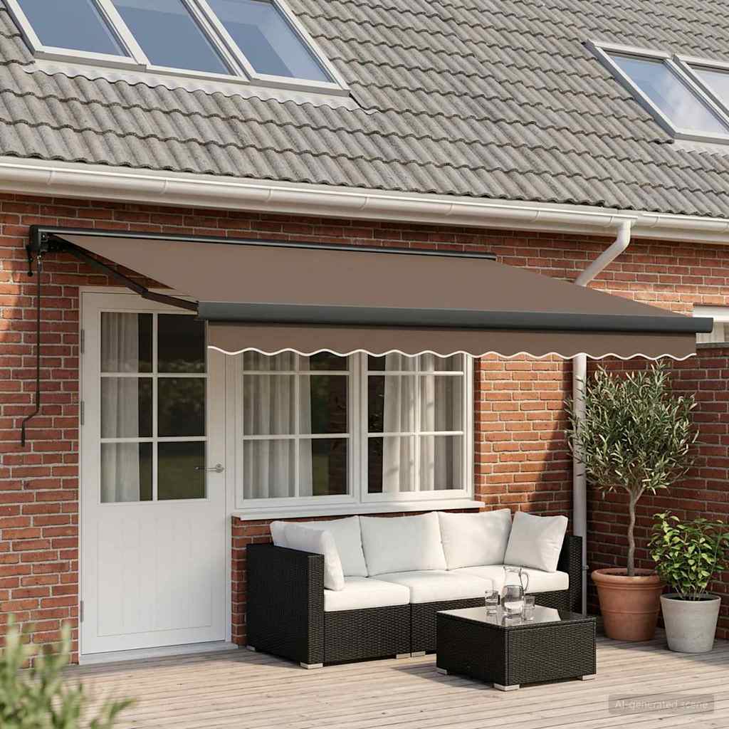Tenda retrattile Tortora 400 × 300 cm Tessuto e Metallo | homemem39