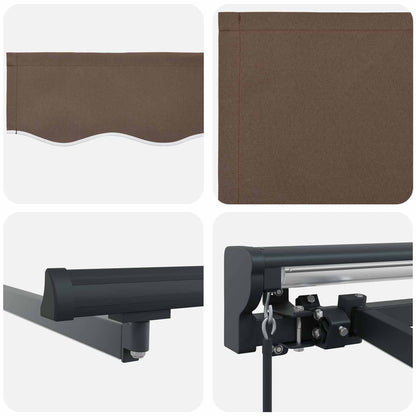 Cornice per Tenda Manuale con LED Tortora 4 × 3 m | homemem39