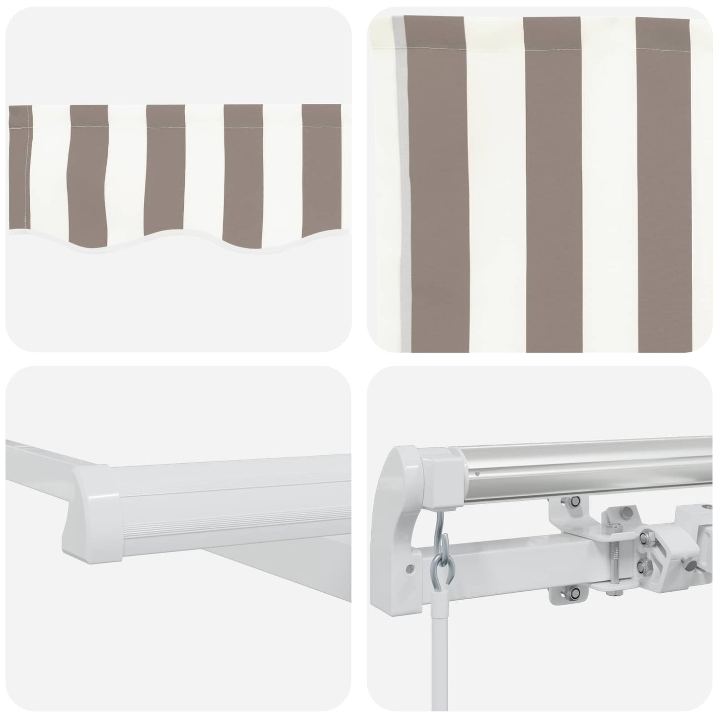 Tenda retrattile Grigio chiaro e bianco 400 × 350 cm | homemem39