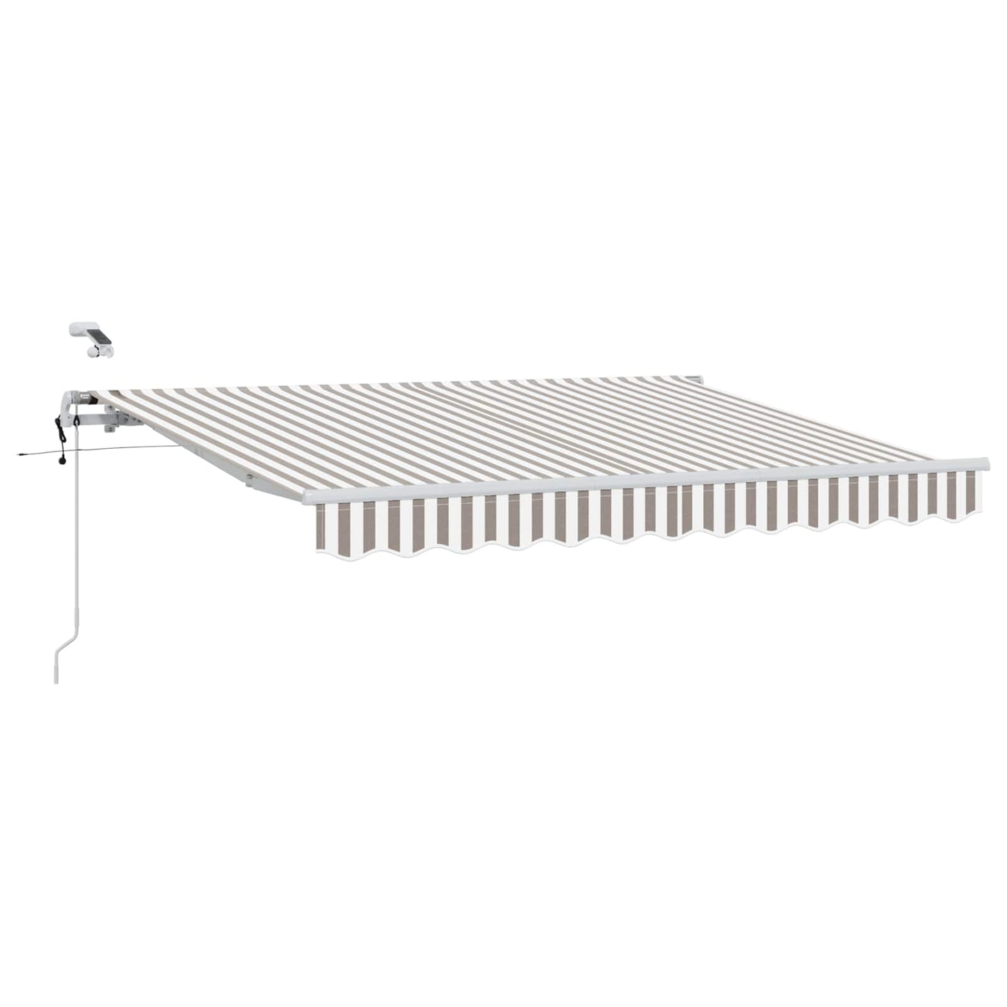 Tenda retrattile Grigio chiaro e bianco 450 × 300 cm Poliestere | homemem39