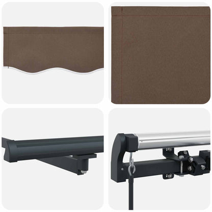 Tenda retrattile Tortora 450 × 300 cm Tessuto e Alluminio | homemem39