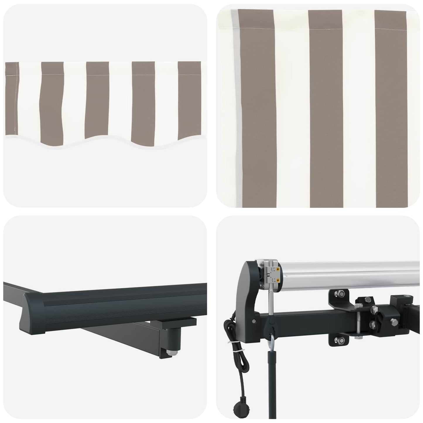 Tenda retrattile Grigio chiaro e bianco 450 × 300 cm | homemem39
