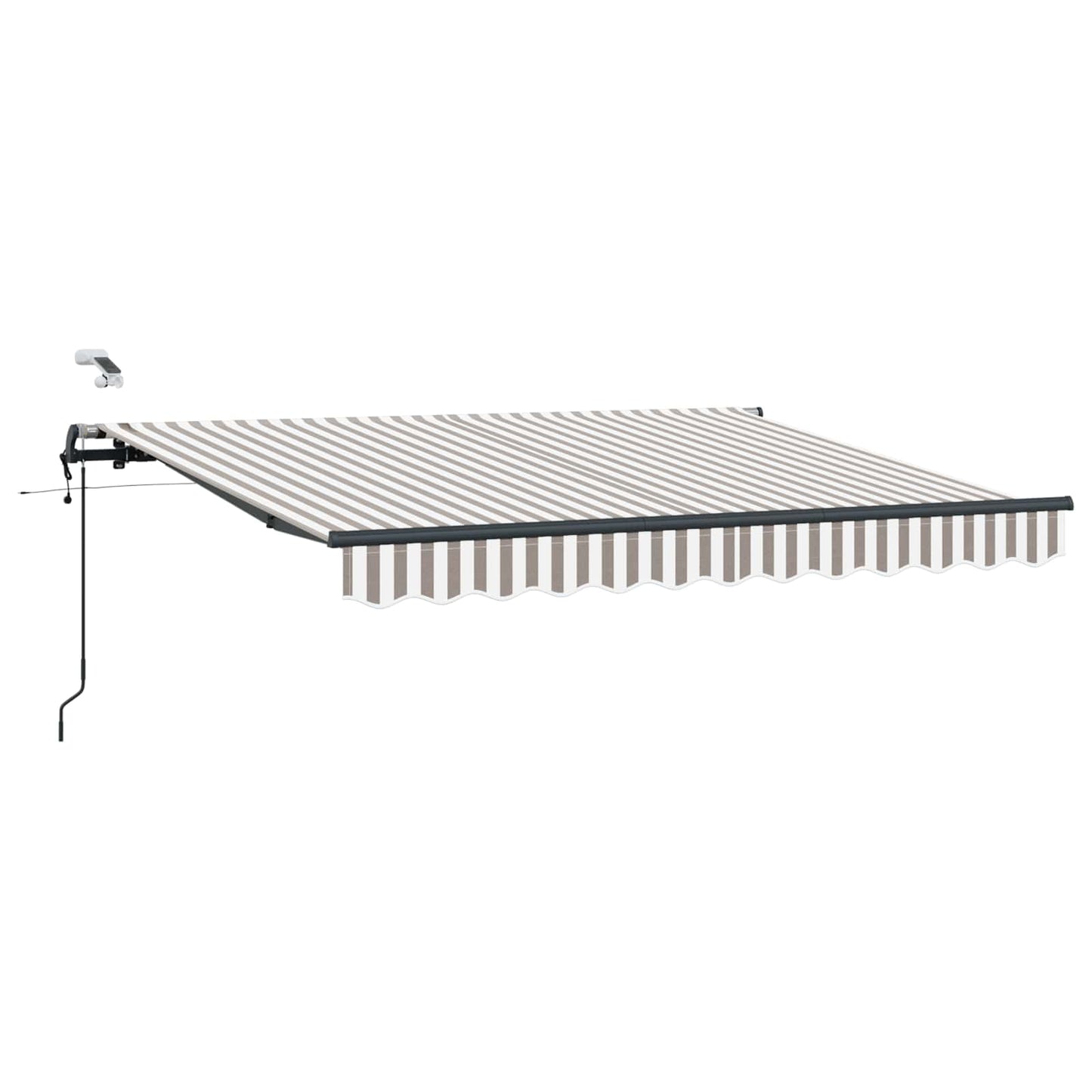 Tenda retrattile Grigio chiaro e bianco 450 × 300 cm Poliestere | homemem39