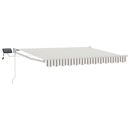 Tenda retrattile manuale con LED Grigio chiaro e bianco | homemem39