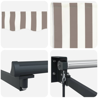 Tenda retrattile manuale con LED Grigio chiaro e bianco | homemem39