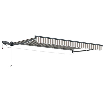 Tenda retrattile manuale con LED Grigio chiaro e bianco | homemem39