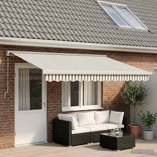 Tenda retrattile Grigio chiaro e bianco 500 × 300 cm | homemem39