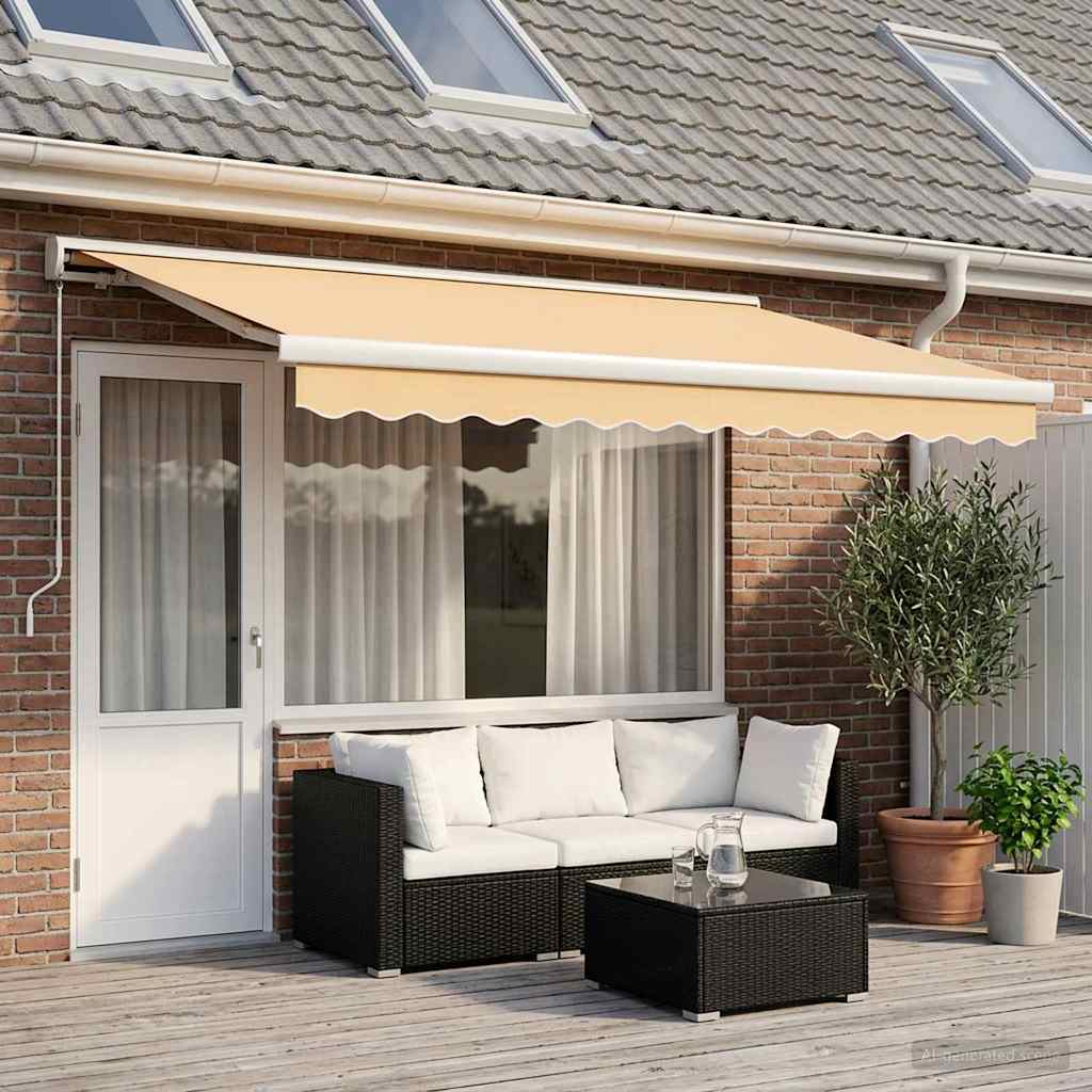 Tenda retrattile Sabbia 450 × 300 cm Tela e Alluminio | homemem39