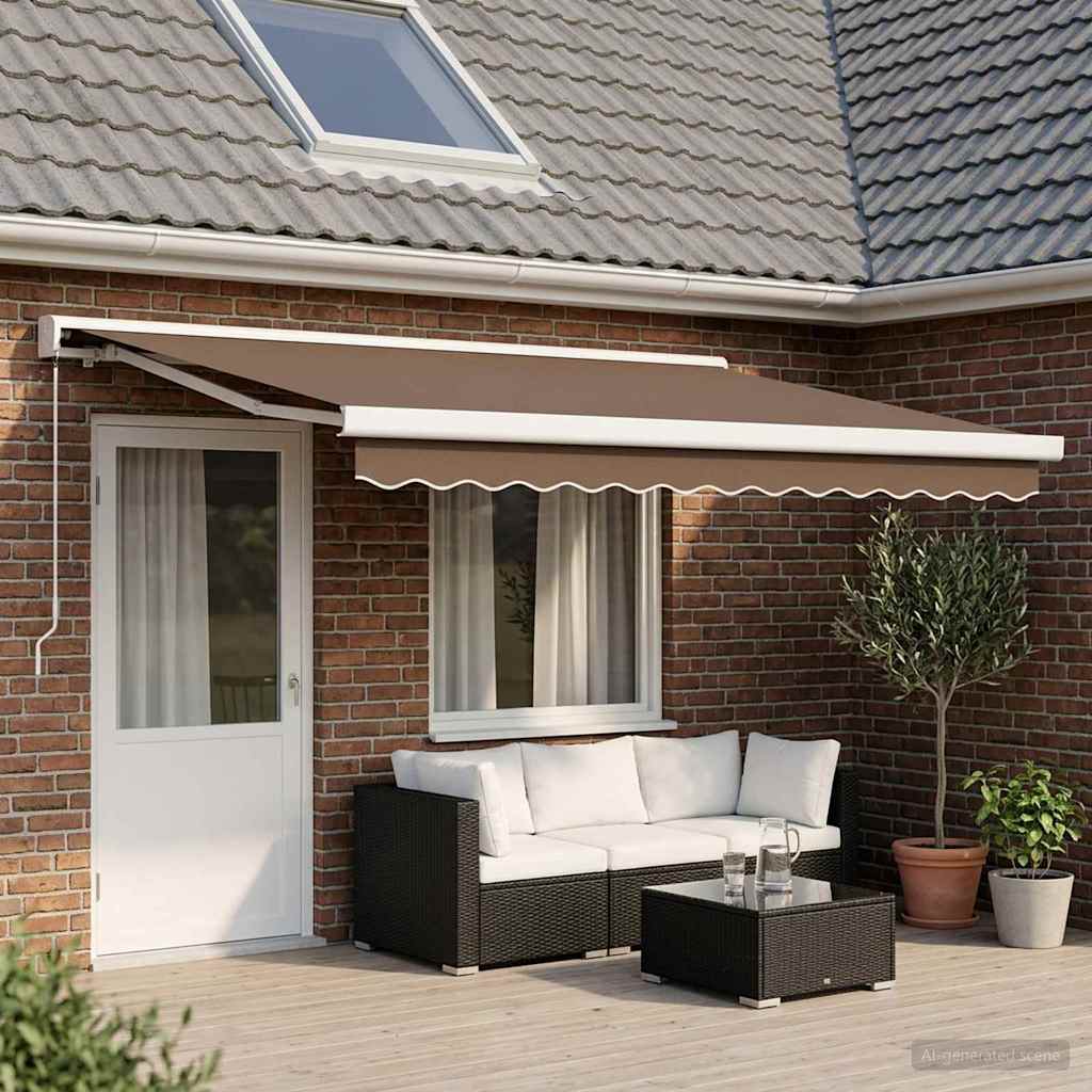 Tenda retrattile Tortora 500 × 300 cm Tela e Alluminio | homemem39