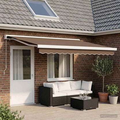 Tenda retrattile Tortora 500 × 300 cm Tela e Alluminio | homemem39