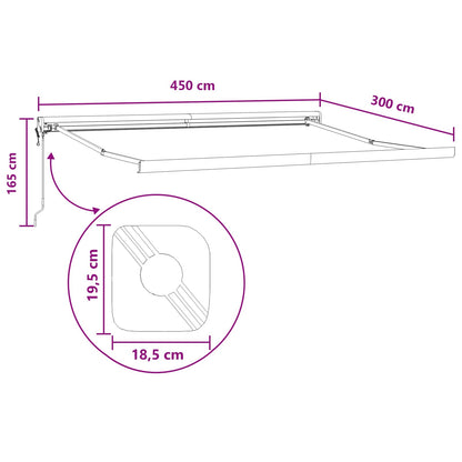 Tenda retrattile Tortora 450 × 300 cm Tessuto e Metallo | homemem39