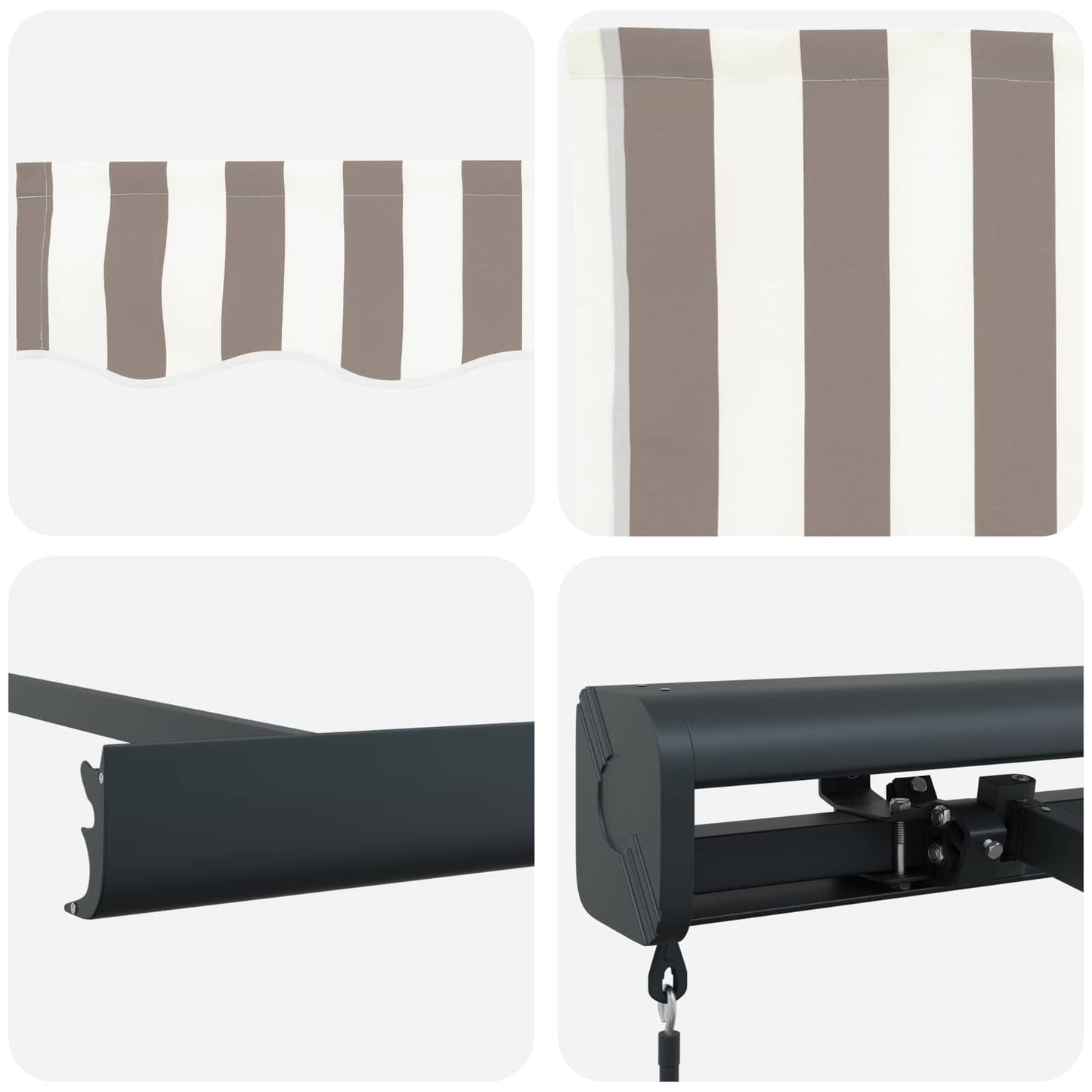 Tenda retrattile Grigio chiaro e bianco 450 × 300 cm | homemem39