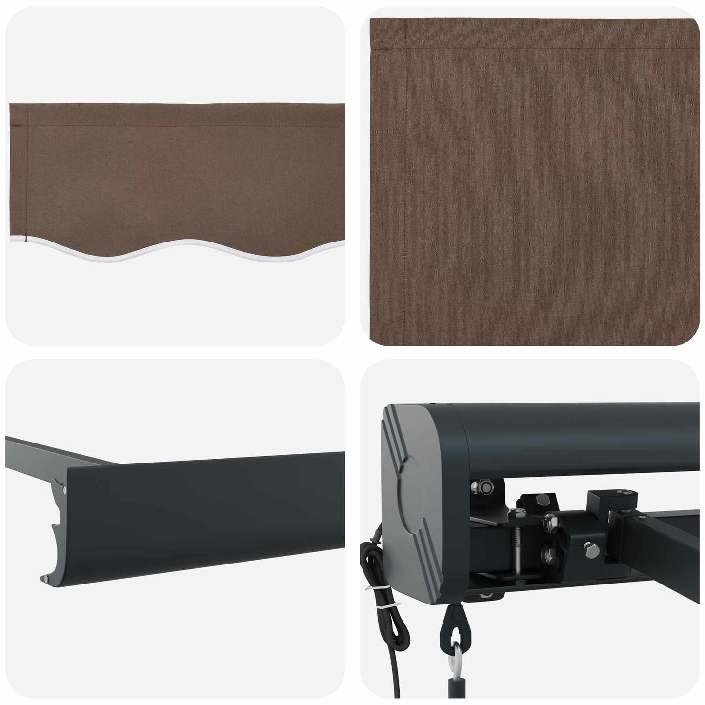 Tenda retrattile Tortora 450 × 300 cm Tessuto e Metallo | homemem39