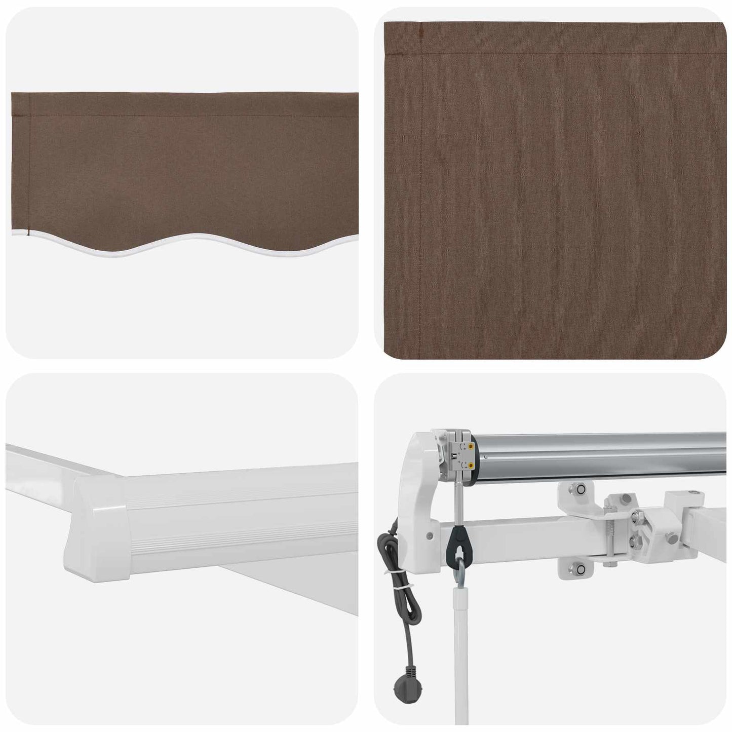 Tenda retrattile Tortora 450 × 350 cm Tessuto e Alluminio | homemem39