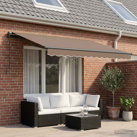 Tenda retrattile Tortora 450 × 350 cm Poliestere e Alluminio - homemem39