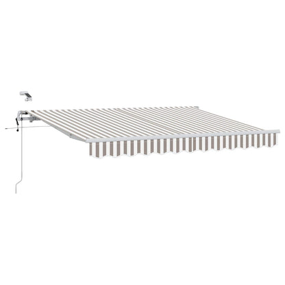 Tenda retrattile Grigio chiaro e bianco 500 × 300 cm Poliestere | homemem39
