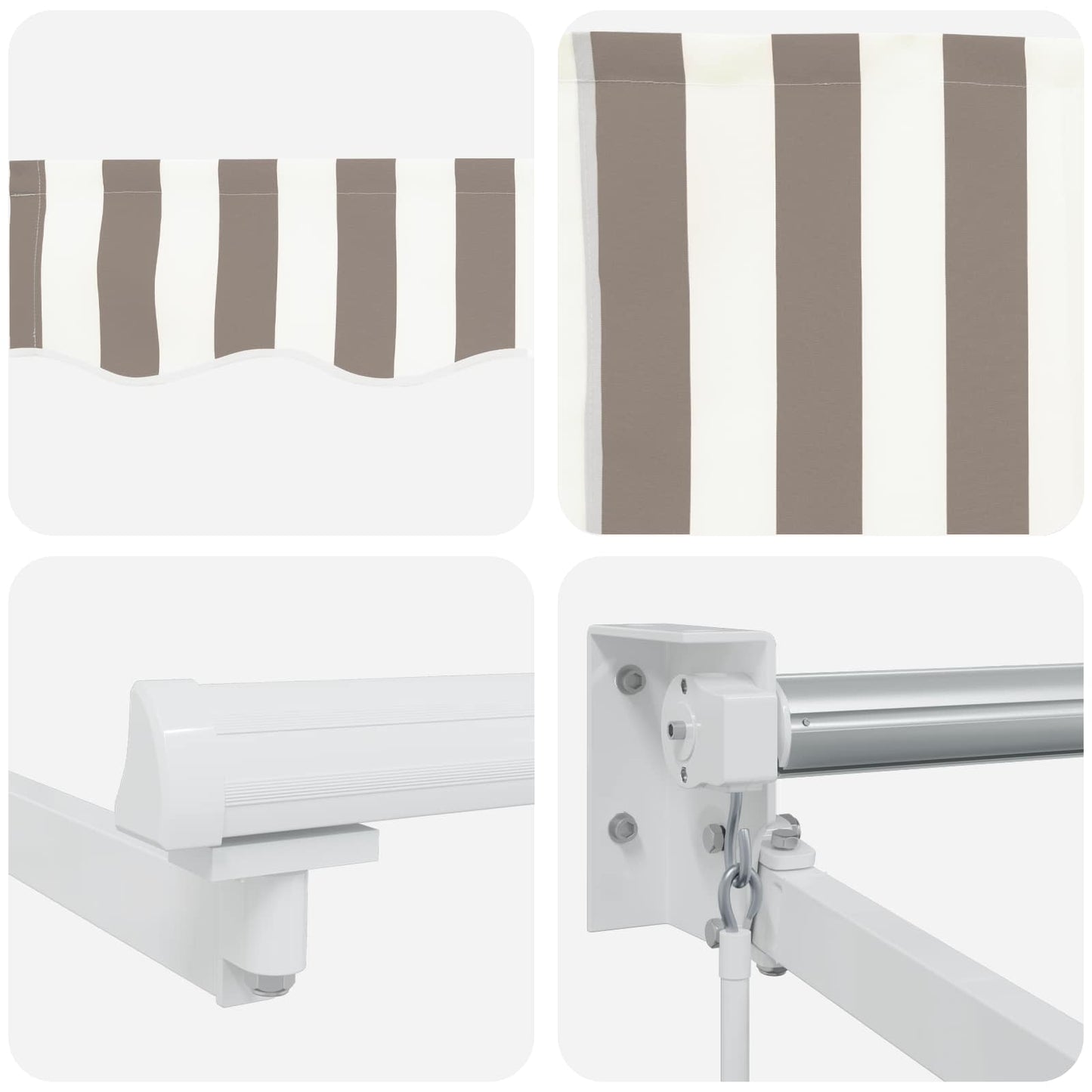 Tenda retrattile manuale con LED Grigio chiaro e bianco | homemem39