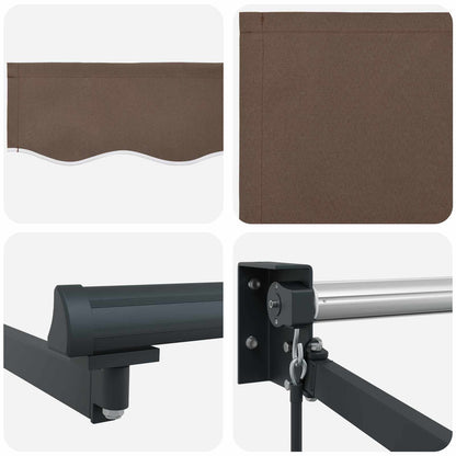 Tenda retrattile manuale con LED Tortora | homemem39