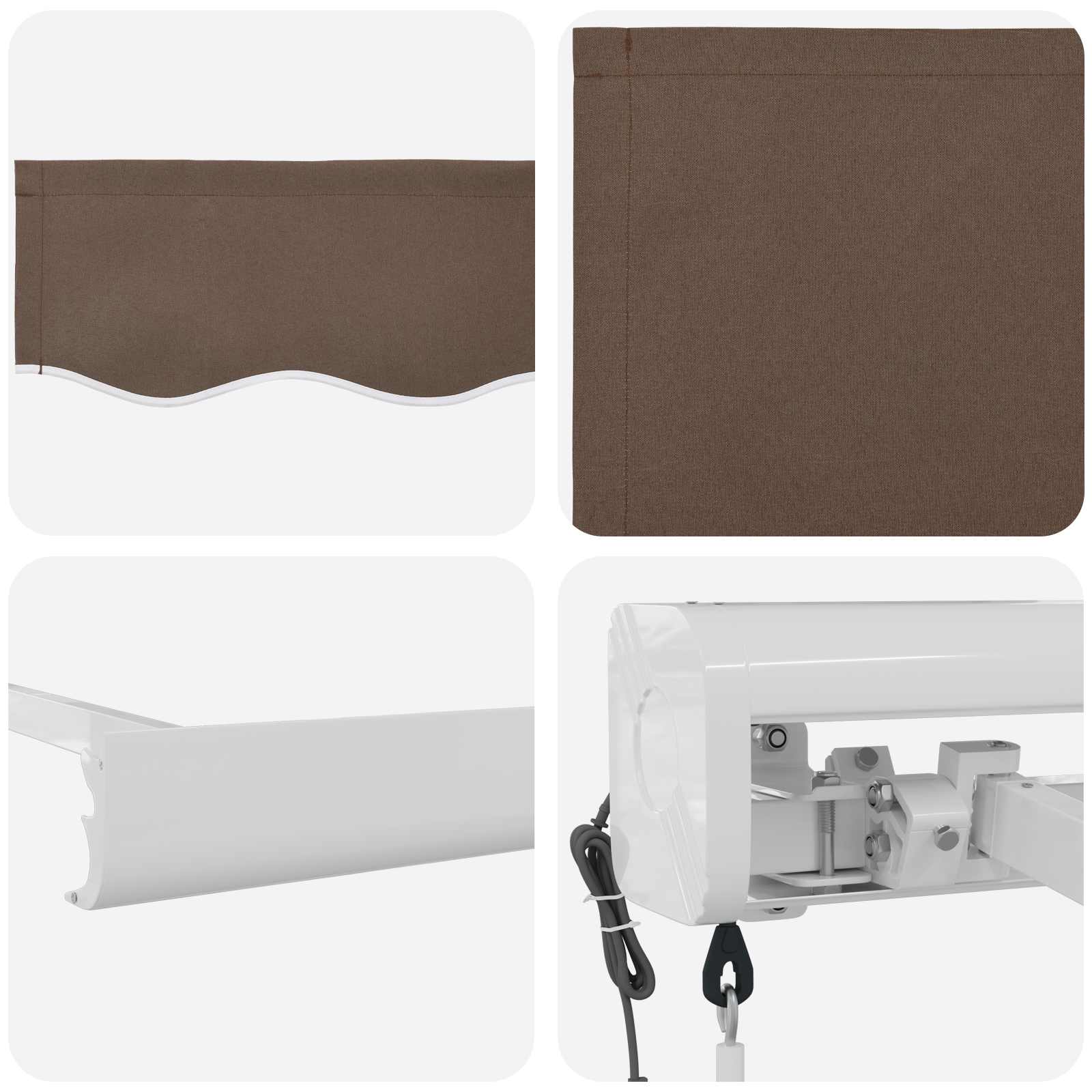 Tenda retrattile Tortora 500 × 300 cm Tessuto e Metallo | homemem39