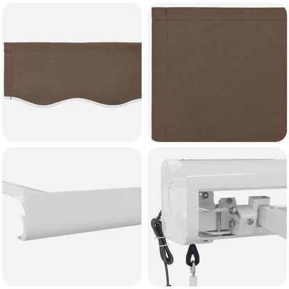 Tenda retrattile Tortora 500 × 300 cm Tessuto e Metallo | homemem39