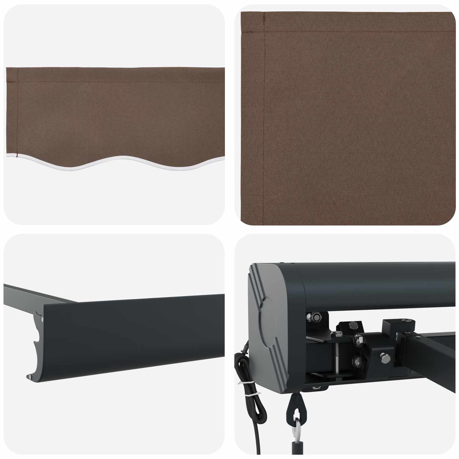 Tenda retrattile Tortora 500 × 300 cm Tessuto e Metallo | homemem39