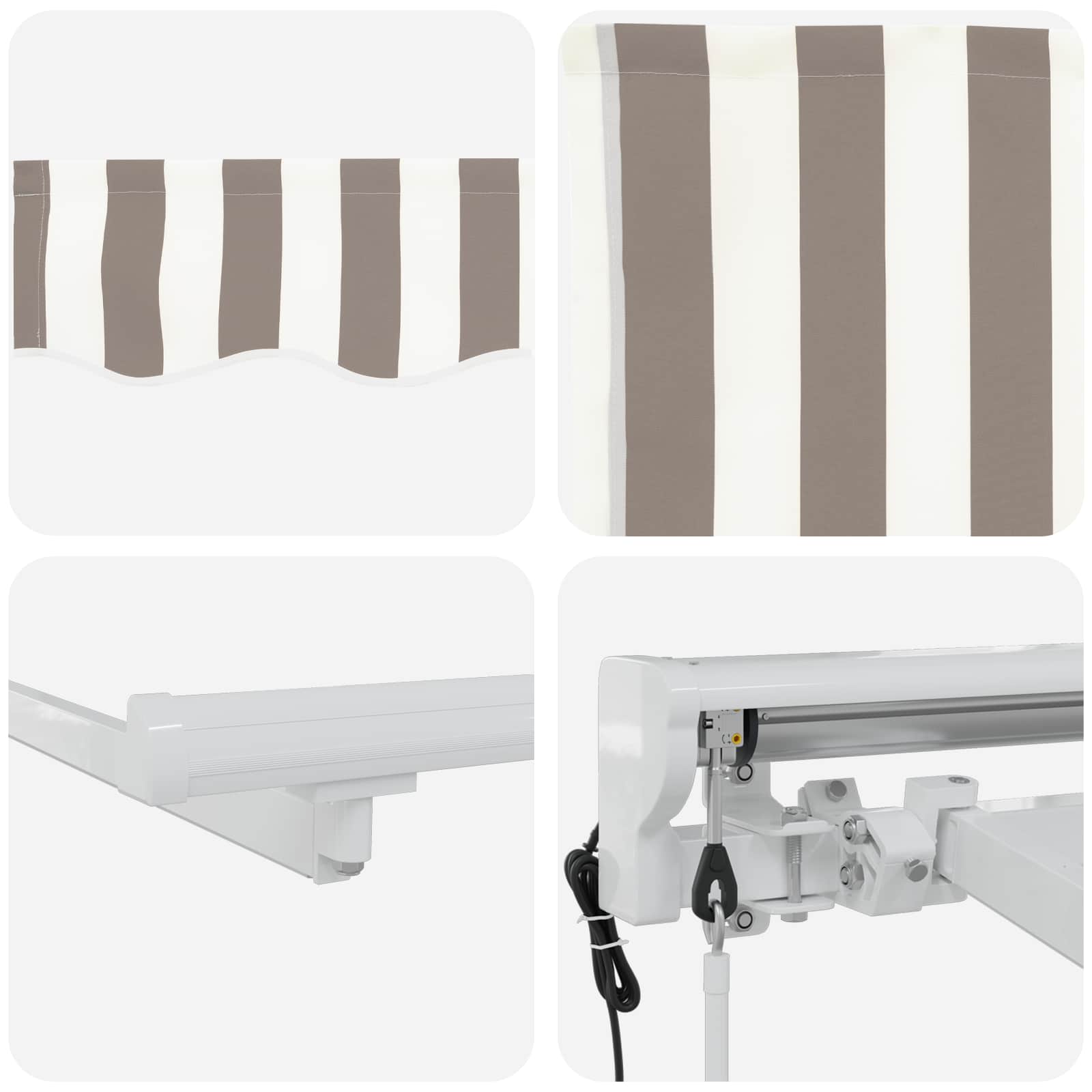 Tettuccio Elettrico Retrattile Grigio chiaro e bianco 5 x 3 m | homemem39