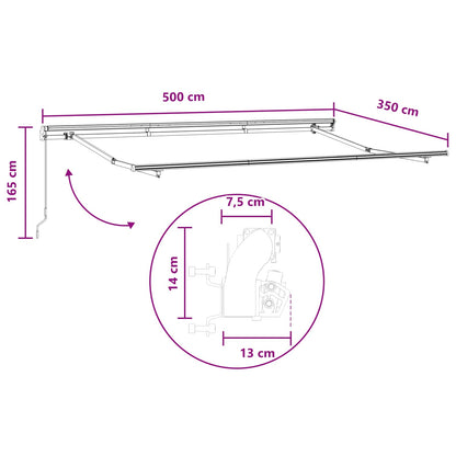 Tenda retrattile Tortora 500 × 350 cm Poliestere e Alluminio | homemem39