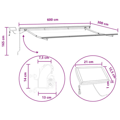 Tenda retrattile Sabbia 600 × 300 cm Tessuto e Alluminio | homemem39