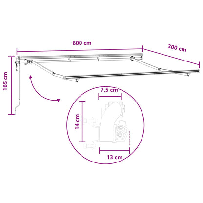 Tenda retrattile Grigio chiaro e bianco 600 × 300 cm | homemem39