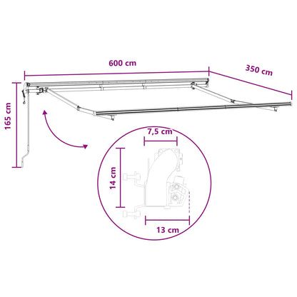 Tenda retrattile Sabbia 600 × 350 cm Tessuto e Alluminio | homemem39