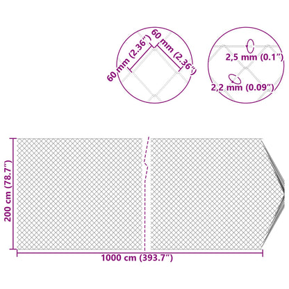 Recinzione a rete metallica Verde 2 x 10 m Acciaio | homemem39