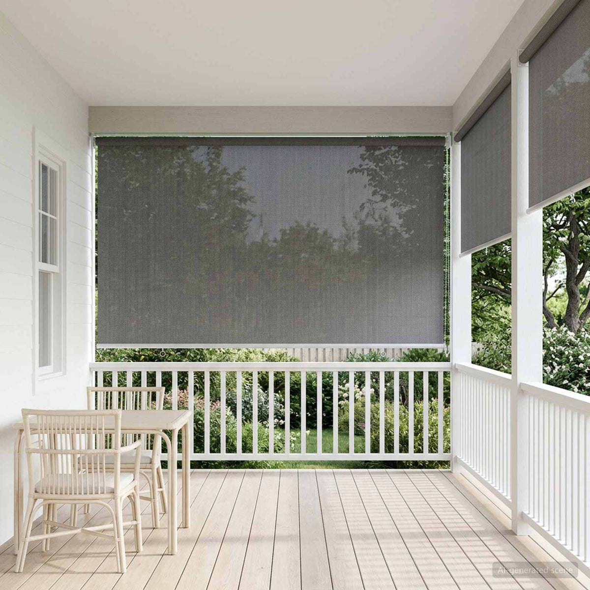 Tenda a Rullo Esterno Blocco UV 90% Grigio Chiaro 180 x 140 cm