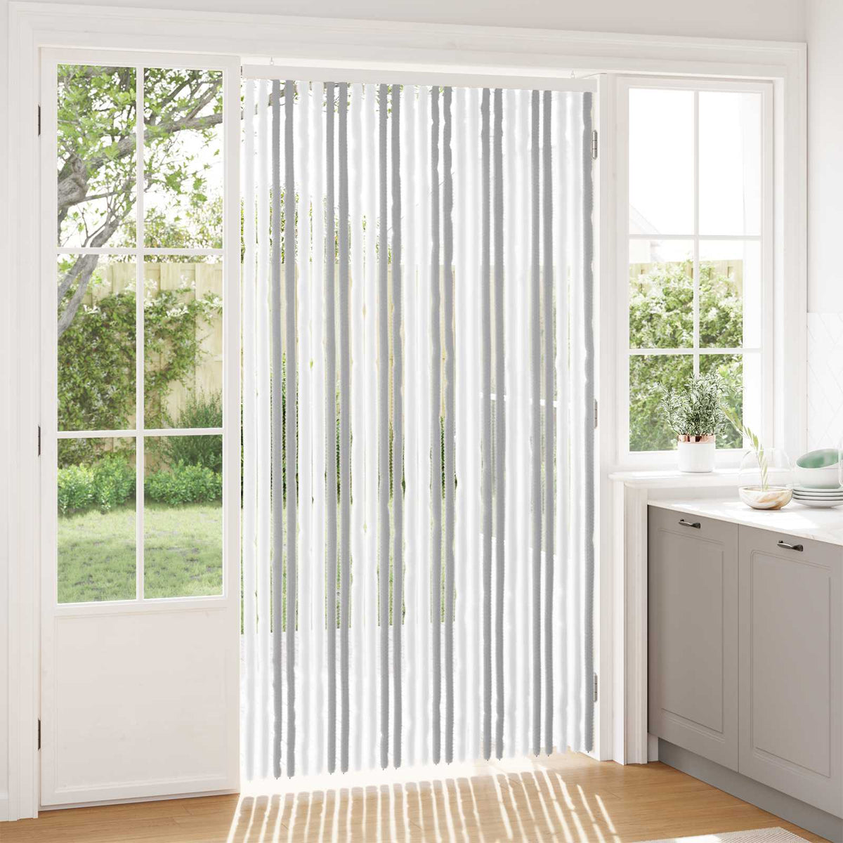 Tenda per insetti in chenille Grigio chiaro e bianco | homemem39