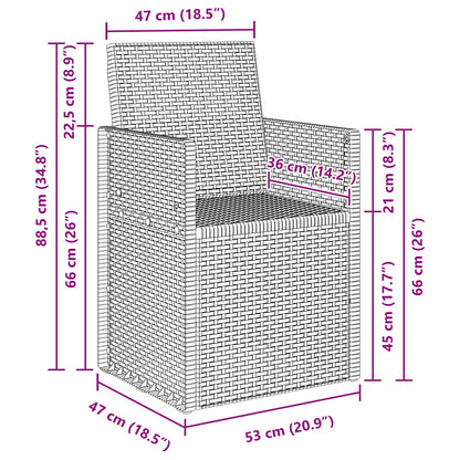 Sedie da pranzo da giardino 2 pcs Antracite 53 x 47 x 88,5 cm