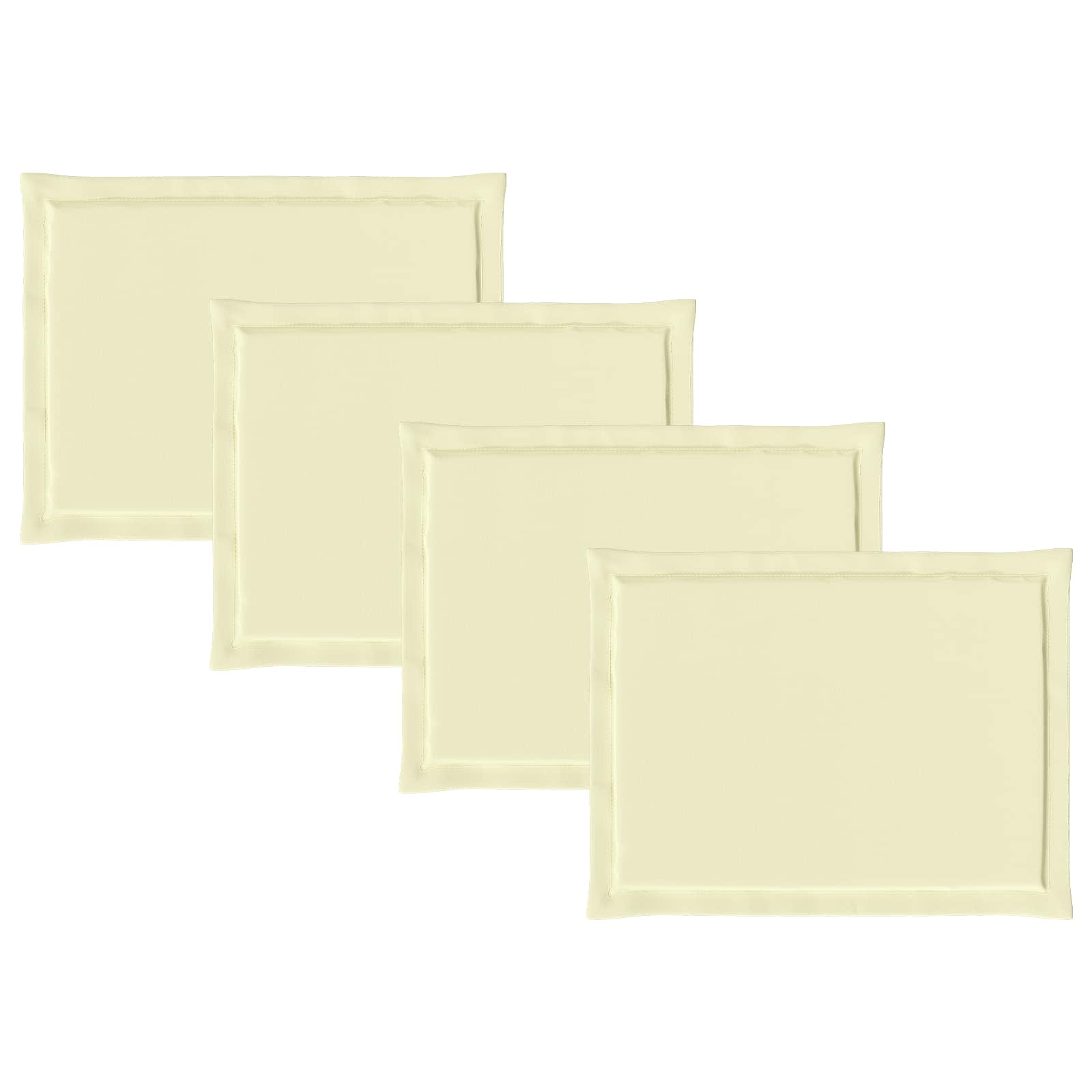 Cuscini per Seduta 4 pcs Crema 47 x 36 x 2 cm Poliestere | homemem39