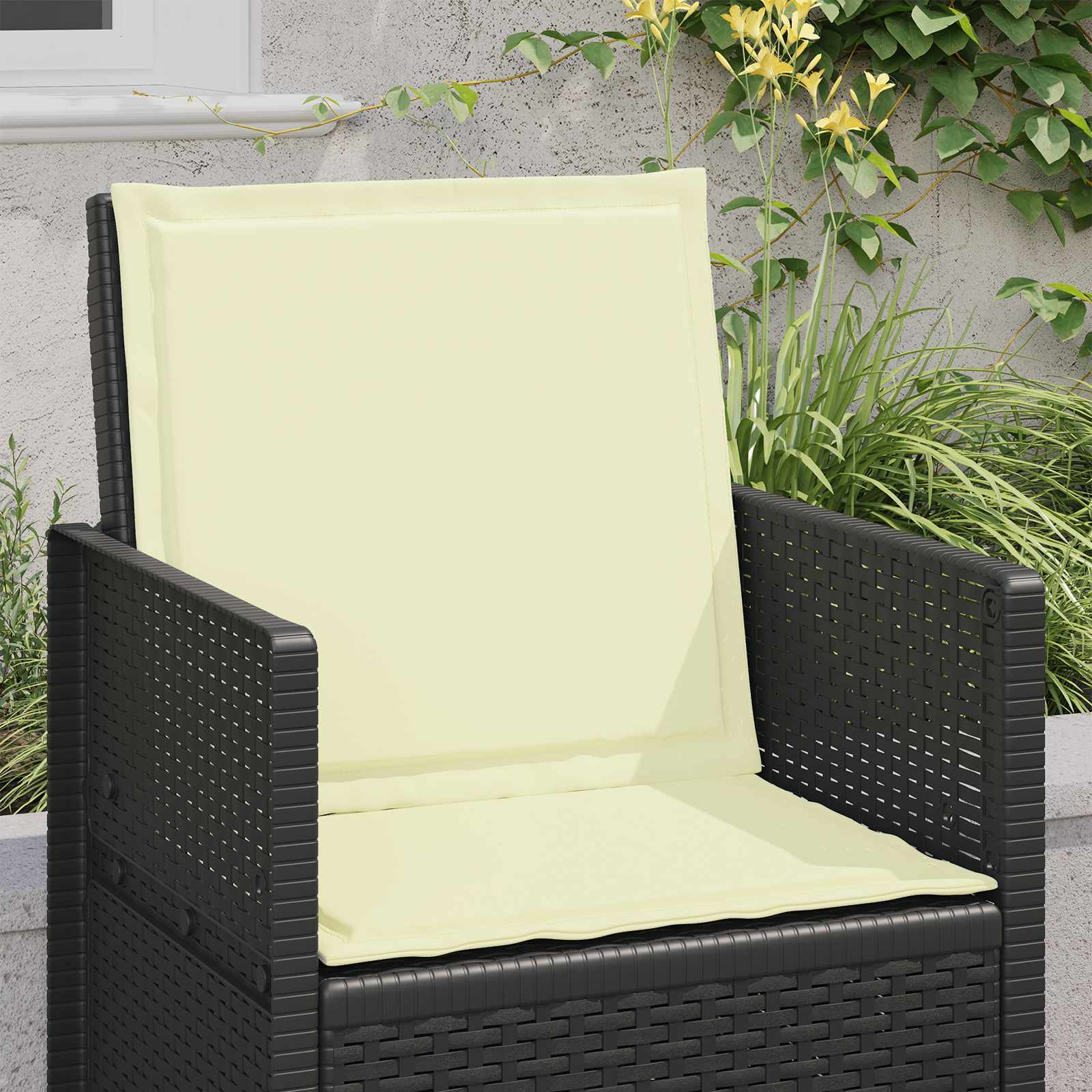 Cuscini per Seduta e Schienale 4 pcs Crema 47 x 45 x 2 cm | homemem39