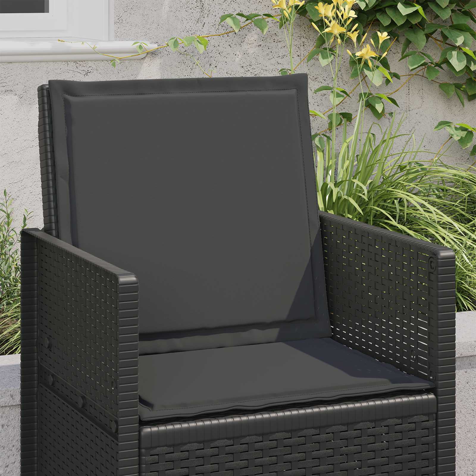 Cuscini per Seduta e Schienale 4 pcs Antracite 47 x 45 x 2 cm | homemem39