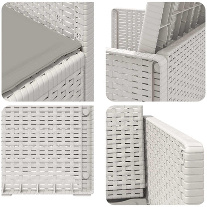 Sedie da pranzo da giardino 2 pcs Bianco e Grigio Chiaro PP | homemem39