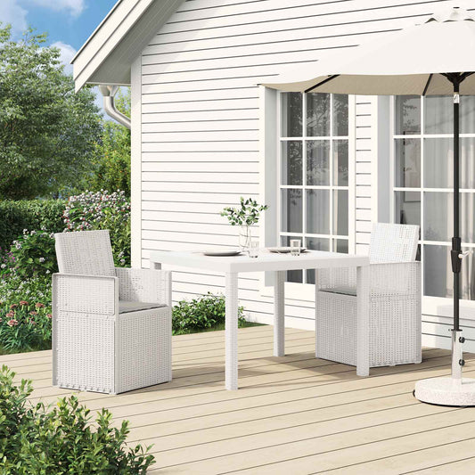 Sedie da pranzo da giardino 2 pcs Bianco e Grigio Chiaro PP