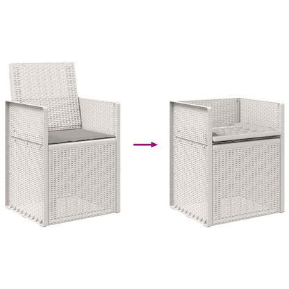 Sedie da pranzo da giardino 2 pcs Bianco e Grigio Chiaro PP | homemem39