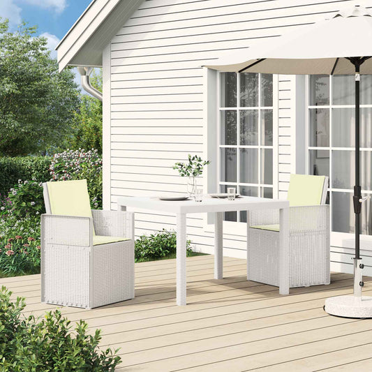 Sedie da pranzo da giardino 2 pcs Bianco e Crema PP